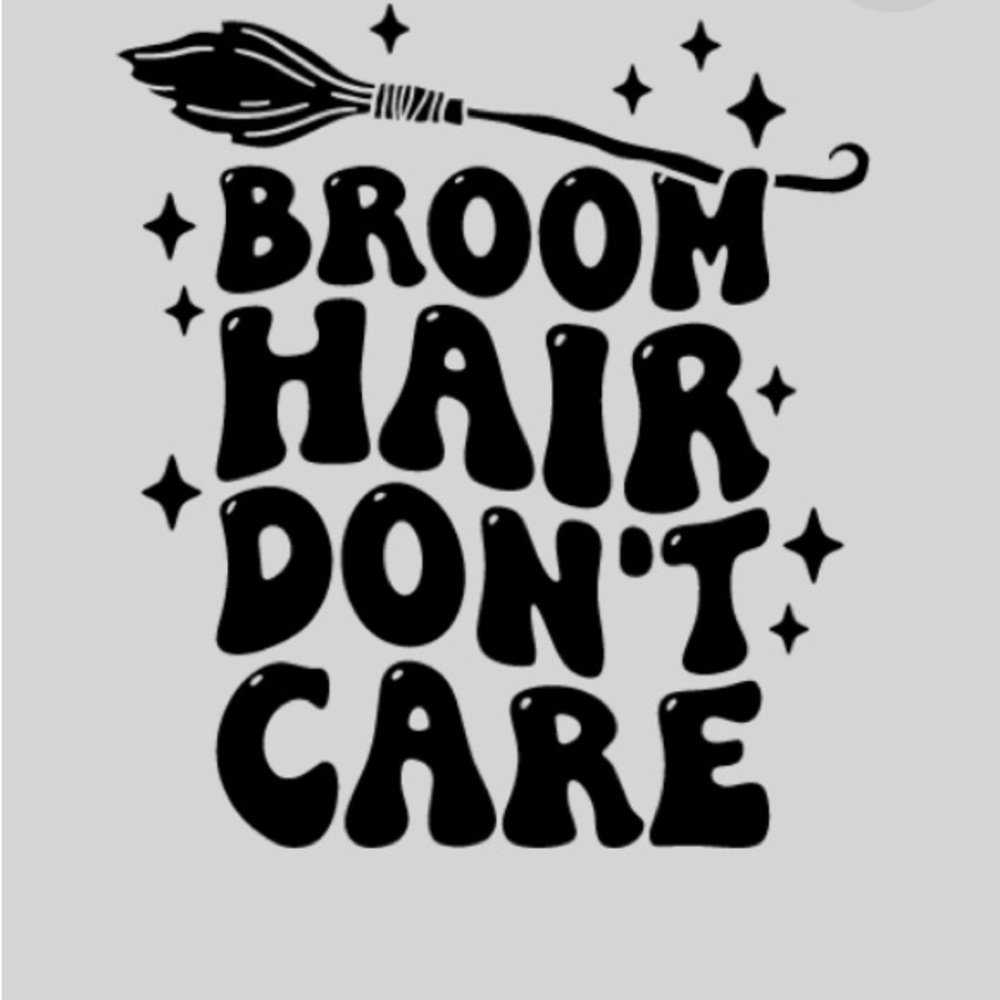 Broom hair decal sticker 11” x 10” 💸 save money add on item $1